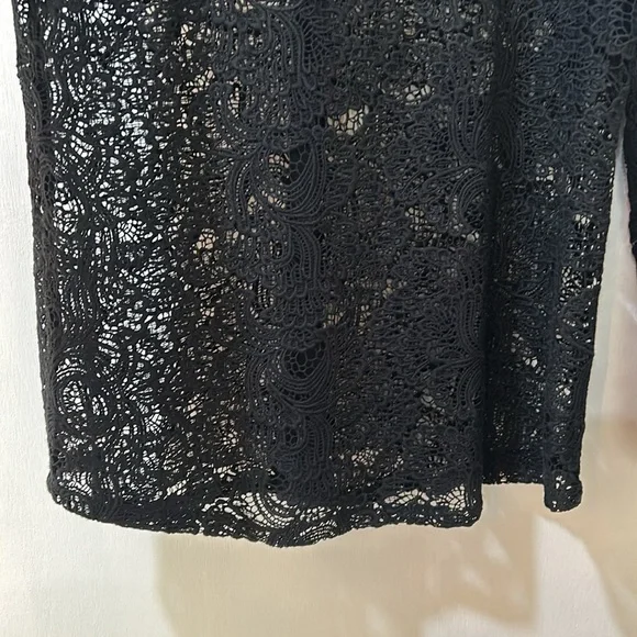 SOFT SURROUNDING LACE CROCHET TOP BLOUSE WOMEN SIZE S BLACK TWO PIECES - Picture 8 of 11